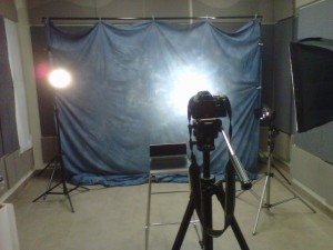 The School music room turned into a photo studio